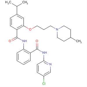 889121-24-8  Benzamide,N-[2-[[(5-chloro-2-pyridinyl)amino]carbonyl]phenyl]-4-(1-methylethyl)-2-[3-(4-methyl-1-piperidinyl)propoxy]-