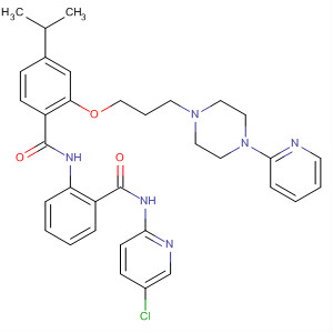 889121-26-0  Benzamide,N-[2-[[(5-chloro-2-pyridinyl)amino]carbonyl]phenyl]-4-(1-methylethyl)-2-[3-[4-(2-pyridinyl)-1-piperazinyl]propoxy]-