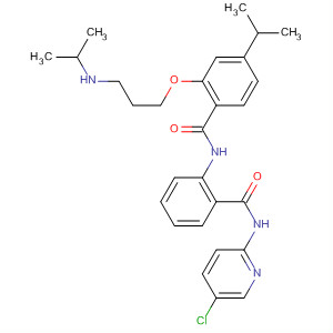 889121-35-1  Benzamide,N-[2-[[(5-chloro-2-pyridinyl)amino]carbonyl]phenyl]-4-(1-methylethyl)-2-[3-[(1-methylethyl)amino]propoxy]-