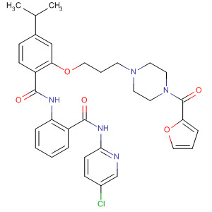 889121-63-5  Benzamide,N-[2-[[(5-chloro-2-pyridinyl)amino]carbonyl]phenyl]-2-[3-[4-(2-furanylcarbonyl)-1-piperazinyl]propoxy]-4-(1-methylethyl)-