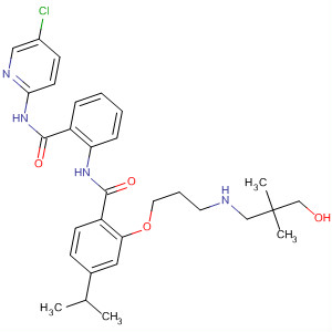 889121-84-0  Benzamide,N-[2-[[(5-chloro-2-pyridinyl)amino]carbonyl]phenyl]-2-[3-[(3-hydroxy-2,2-dimethylpropyl)amino]propoxy]-4-(1-methylethyl)-