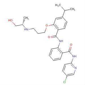 889121-86-2  Benzamide,N-[2-[[(5-chloro-2-pyridinyl)amino]carbonyl]phenyl]-2-[3-[[(1S)-2-hydroxy-1-methylethyl]amino]propoxy]-4-(1-methylethyl)-