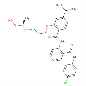 889121-87-3  Benzamide,N-[2-[[(5-chloro-2-pyridinyl)amino]carbonyl]phenyl]-2-[3-[[(1R)-2-hydroxy-1-methylethyl]amino]propoxy]-4-(1-methylethyl)-