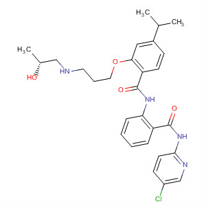 889121-91-9  Benzamide,N-[2-[[(5-chloro-2-pyridinyl)amino]carbonyl]phenyl]-2-[3-[[(2R)-2-hydroxypropyl]amino]propoxy]-4-(1-methylethyl)-