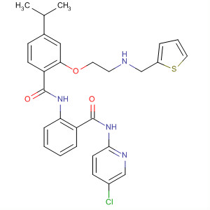 889122-54-7  Benzamide,N-[2-[[(5-chloro-2-pyridinyl)amino]carbonyl]phenyl]-4-(1-methylethyl)-2-[2-[(2-thienylmethyl)amino]ethoxy]-