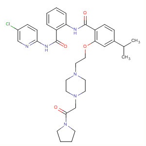 889122-57-0  Benzamide,N-[2-[[(5-chloro-2-pyridinyl)amino]carbonyl]phenyl]-4-(1-methylethyl)-2-[2-[4-[2-oxo-2-(1-pyrrolidinyl)ethyl]-1-piperazinyl]ethoxy]-