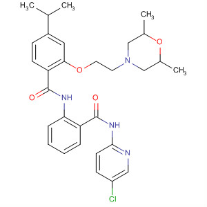 889122-60-5  Benzamide,N-[2-[[(5-chloro-2-pyridinyl)amino]carbonyl]phenyl]-2-[2-(2,6-dimethyl-4-morpholinyl)ethoxy]-4-(1-methylethyl)-