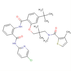 889123-51-7  2-Thiophenecarboxamide,N-[3-[2-[[[2-[[(5-chloro-2-pyridinyl)amino]carbonyl]phenyl]amino]carbonyl]-5-(1,1-dimethylethyl)phenoxy]-2,2-dimethylpropyl]-N,3-dimethyl-