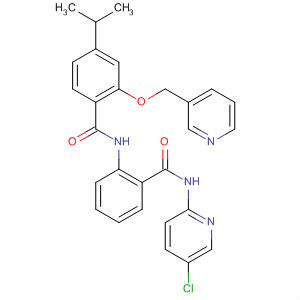 889123-90-4  Benzamide,N-[2-[[(5-chloro-2-pyridinyl)amino]carbonyl]phenyl]-4-(1-methylethyl)-2-(3-pyridinylmethoxy)-