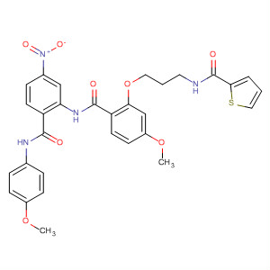 889125-65-9  2-Thiophenecarboxamide,N-[3-[5-methoxy-2-[[[2-[[(4-methoxyphenyl)amino]carbonyl]-5-nitrophenyl]amino]carbonyl]phenoxy]propyl]-