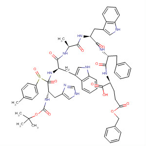88966-13-6  L-Glutamic acid,N-[N-[N-[N-[N-[N-[(1,1-dimethylethoxy)carbonyl]-1-[(4-methylphenyl)sulfonyl]-L-histidyl]-D-tryptophyl]-L-alanyl]-L-tryptophyl]-D-phenylalanyl]-,5-(phenylmethyl) ester