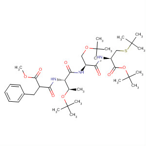 88968-17-6  L-Cysteine,S-(1,1-dimethylethyl)-N-[O-(1,1-dimethylethyl)-N-[O-(1,1-dimethylethyl)-N-[3-methoxy-1,3-dioxo-2-(phenylmethyl)propyl]-L-threonyl]-L-seryl]-,1,1-dimethylethyl ester