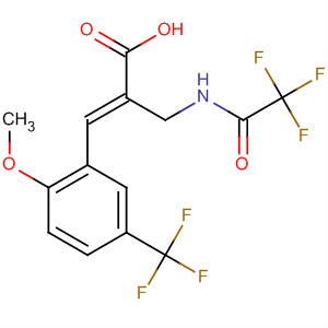 889855-50-9  2-Propenoic acid,3-[2-methoxy-5-(trifluoromethyl)phenyl]-2-[[(trifluoroacetyl)amino]methyl]-, (2E)-