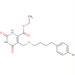 89000-02-2  4-Pyrimidinecarboxylic acid,5-[[[4-(4-bromophenyl)butyl]thio]methyl]-1,2,3,6-tetrahydro-2,6-dioxo-,ethyl ester