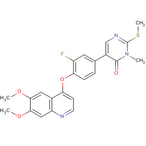 890019-58-6  4(3H)-Pyrimidinone,5-[4-[(6,7-dimethoxy-4-quinolinyl)oxy]-3-fluorophenyl]-3-methyl-2-(methylthio)-