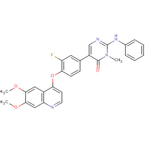 890019-59-7  4(3H)-Pyrimidinone,5-[4-[(6,7-dimethoxy-4-quinolinyl)oxy]-3-fluorophenyl]-3-methyl-2-(phenylamino)-