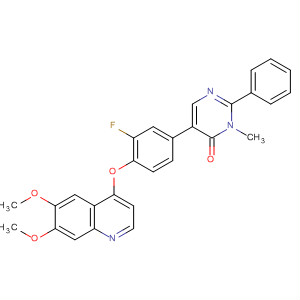 890019-72-4  4(3H)-Pyrimidinone,5-[4-[(6,7-dimethoxy-4-quinolinyl)oxy]-3-fluorophenyl]-3-methyl-2-phenyl-