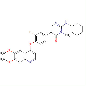 890019-99-5  4(3H)-Pyrimidinone,2-(cyclohexylamino)-5-[4-[(6,7-dimethoxy-4-quinolinyl)oxy]-3-fluorophenyl]-3-methyl-