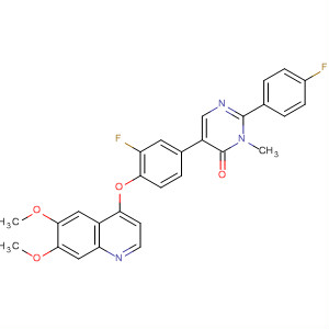 890020-07-2  4(3H)-Pyrimidinone,5-[4-[(6,7-dimethoxy-4-quinolinyl)oxy]-3-fluorophenyl]-2-(4-fluorophenyl)-3-methyl-