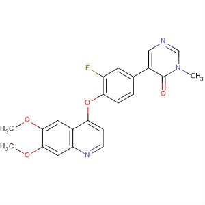 890020-10-7  4(3H)-Pyrimidinone,5-[4-[(6,7-dimethoxy-4-quinolinyl)oxy]-3-fluorophenyl]-3-methyl-