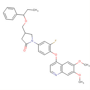 890020-52-7  2-Pyrrolidinone,1-[4-[(6,7-dimethoxy-4-quinolinyl)oxy]-3-fluorophenyl]-4-(phenylpropoxymethyl)-