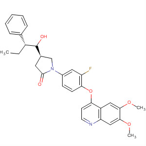 890020-61-8  2-Pyrrolidinone,1-[4-[(6,7-dimethoxy-4-quinolinyl)oxy]-3-fluorophenyl]-4-[(R)-phenylpropoxymethyl]-, (4R)-