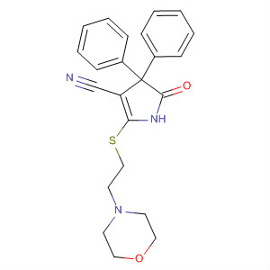 88709-44-8  1H-Pyrrole-3-carbonitrile,4,5-dihydro-2-[[2-(4-morpholinyl)ethyl]thio]-5-oxo-4,4-diphenyl-