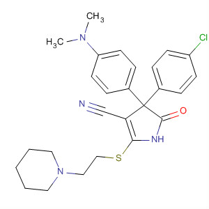 88709-48-2  1H-Pyrrole-3-carbonitrile,4-(4-chlorophenyl)-4-[4-(dimethylamino)phenyl]-4,5-dihydro-5-oxo-2-[[2-(1-piperidinyl)ethyl]thio]-