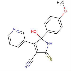 88709-82-4  1H-Pyrrole-3-carbonitrile,2,5-dihydro-5-hydroxy-5-(4-methoxyphenyl)-4-(3-pyridinyl)-2-thioxo-