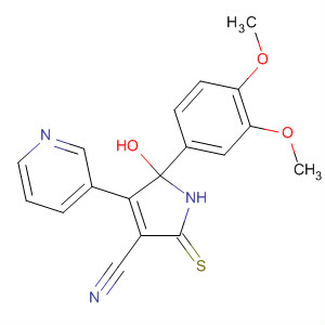 88709-86-8  1H-Pyrrole-3-carbonitrile,5-(3,4-dimethoxyphenyl)-2,5-dihydro-5-hydroxy-4-(3-pyridinyl)-2-thioxo-