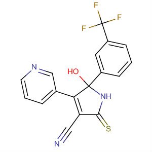 88709-90-4  1H-Pyrrole-3-carbonitrile,2,5-dihydro-5-hydroxy-4-(3-pyridinyl)-2-thioxo-5-[3-(trifluoromethyl)phenyl]-