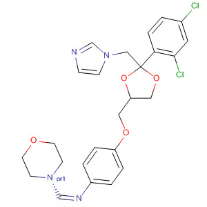 88710-20-7  Morpholine,4-[[[4-[[2-(2,4-dichlorophenyl)-2-(1H-imidazol-1-ylmethyl)-1,3-dioxolan-4-yl]methoxy]phenyl]imino]methyl]-, cis-