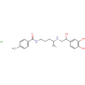 88719-47-5  Benzamide,N-[4-[[2-(3,4-dihydroxyphenyl)-2-hydroxyethyl]amino]pentyl]-4-methyl-,monohydrochloride