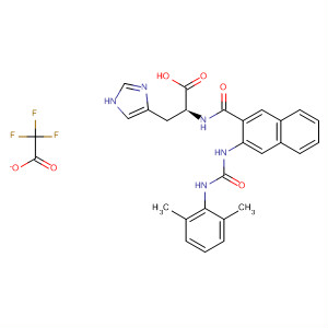 887237-32-3  L-Histidine,N-[[3-[[[(2,6-dimethylphenyl)amino]carbonyl]amino]-2-naphthalenyl]carbonyl]-, mono(trifluoroacetate)