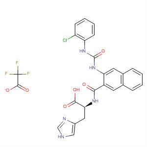 887237-43-6  L-Histidine,N-[[3-[[[(2-chlorophenyl)amino]carbonyl]amino]-2-naphthalenyl]carbonyl]-, mono(trifluoroacetate)