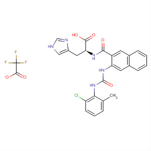 887237-51-6  L-Histidine,N-[[3-[[[(2-chloro-6-methylphenyl)amino]carbonyl]amino]-2-naphthalenyl]carbonyl]-, mono(trifluoroacetate)