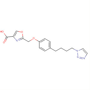 887612-28-4  4-Oxazolecarboxylic acid,2-[[4-[4-(1H-1,2,3-triazol-1-yl)butyl]phenoxy]methyl]-