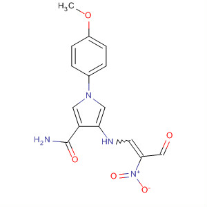 88796-35-4  1H-Pyrrole-3-carboxamide,1-(4-methoxyphenyl)-4-[(2-nitro-3-oxo-1-propenyl)amino]-