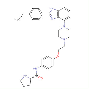 888017-04-7  2-Pyrrolidinecarboxamide,N-[4-[2-[4-[2-(4-ethylphenyl)-1H-benzimidazol-4-yl]-1-piperazinyl]ethoxy]phenyl]-, (2S)-