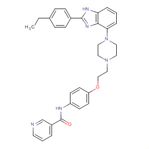 888017-84-3  3-Pyridinecarboxamide,N-[4-[2-[4-[2-(4-ethylphenyl)-1H-benzimidazol-4-yl]-1-piperazinyl]ethoxy]phenyl]-