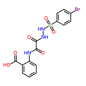 72117-56-7  2-{[{2-[(4-bromophenyl)sulfonyl]hydrazino}(oxo)acetyl]amino}benzoic acid