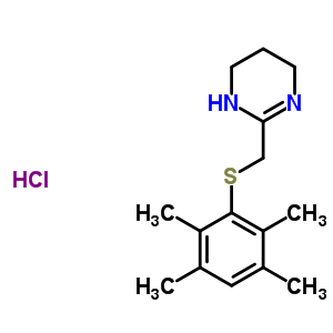 72650-07-8  2-{[(2,3,5,6-tetramethylphenyl)sulfanyl]methyl}-1,4,5,6-tetrahydropyrimidine hydrochloride