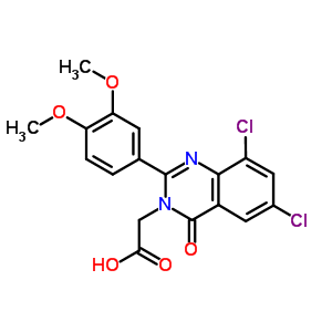73013-17-9  [6,8-dichloro-2-(3,4-dimethoxyphenyl)-4-oxoquinazolin-3(4H)-yl]acetic acid