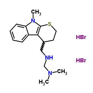 73425-71-5  N,N-dimethyl-N'-[(9-methyl-2,3,4,9-tetrahydrothiopyrano[2,3-b]indol-4-yl)methyl]methanediamine dihydrobromide