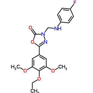 73484-59-0  5-(4-ethoxy-3,5-dimethoxyphenyl)-3-{[(4-fluorophenyl)amino]methyl}-1,3,4-oxadiazol-2(3H)-one