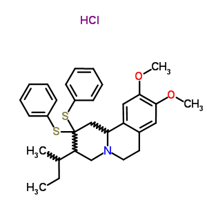 73713-76-5  9,10-dimethoxy-3-(1-methylpropyl)-2,2-bis(phenylsulfanyl)-1,3,4,6,7,11b-hexahydro-2H-pyrido[2,1-a]isoquinoline hydrochloride