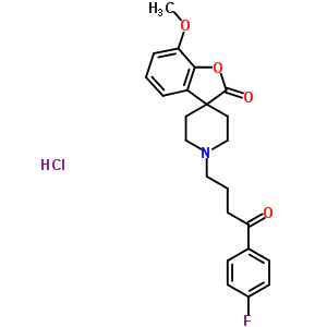 73962-16-0  1'-[4-(4-fluorophenyl)-4-oxobutyl]-7-methoxyspiro[1-benzofuran-3,4'-piperidin]-2-one hydrochloride