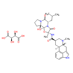73986-92-2  (5'alpha,10alpha)-12'-hydroxy-2'-methyl-5'-(2-methylpropyl)-3',6',18-trioxo-9,10-dihydroergotaman 2,3-dihydroxybutanedioate (salt)