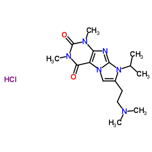 74038-87-2  7-[2-(dimethylamino)ethyl]-1,3-dimethyl-8-(1-methylethyl)-1H-imidazo[2,1-f]purine-2,4(3H,8H)-dione hydrochloride