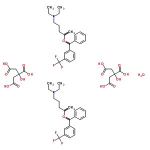 74050-99-0  N,N-diethyl-4-{phenyl[3-(trifluoromethyl)phenyl]methoxy}pentan-1-amine 2-hydroxypropane-1,2,3-tricarboxylate (2:2) hydrate (salt)